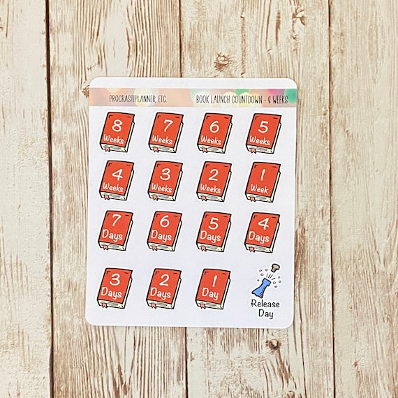 Book Launch Week Countdown Planner Stickers