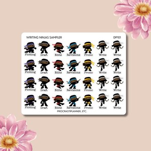 Various African American Ninja Writer Planner Stickers