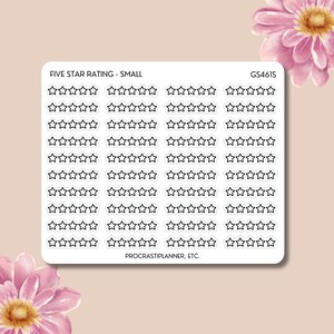 Five Star Rating Reading Book Journal Planner Stickers