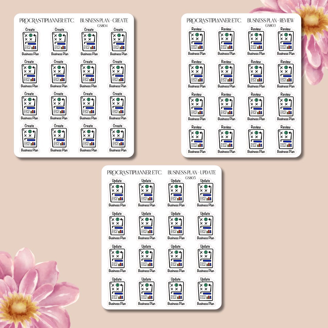 Business Plan Stickers: Matte Paper Planner Stickers - Etsy