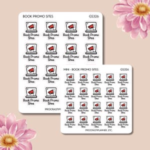 Book Promo Sites Planner Stickers | Author Marketing