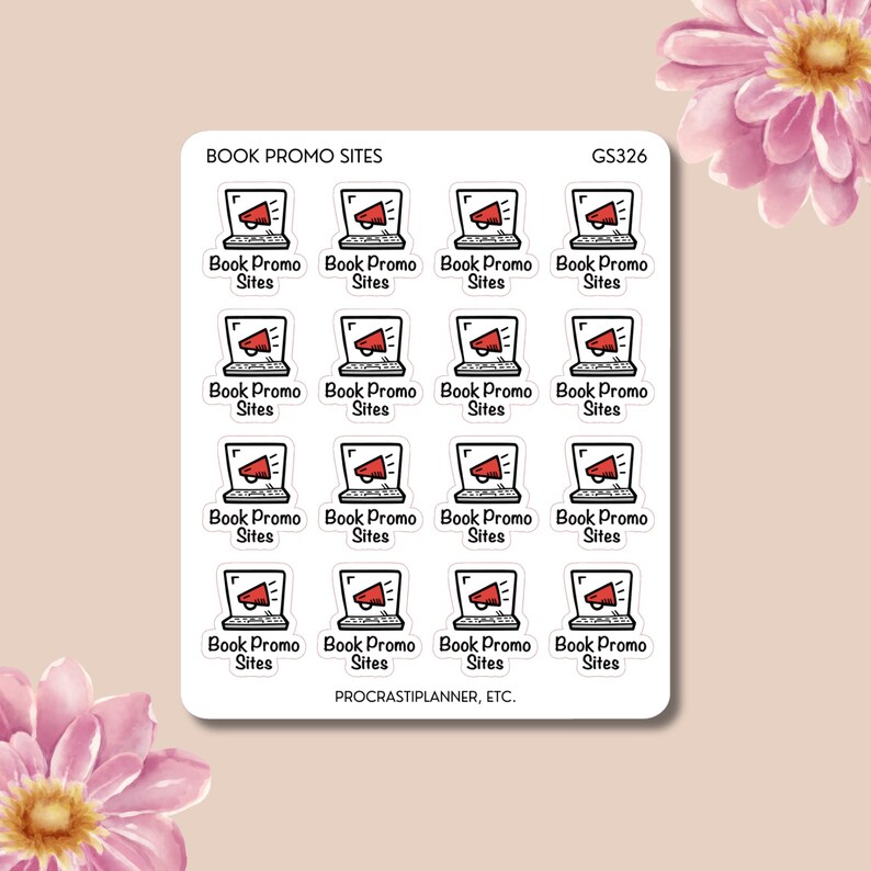 Book Promo Sites Planner Stickers | Author Marketing