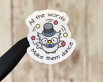 Eule Schrift Thema - All the Words Planner Sticker