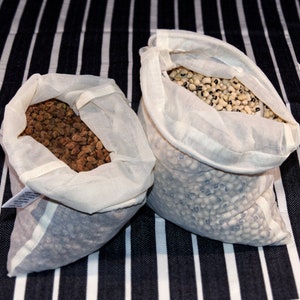 Produce or Nut Milk Bags (3 bags) | Reusable "GOTS" Certified Organic | Ultra-Fine Unbleached Cotton Environmentally Friendly | HemAndTassel