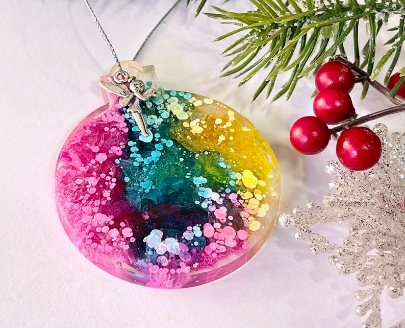 Alcohol Ink Christmas Tree Ornaments Resin Ornaments Etsy UK