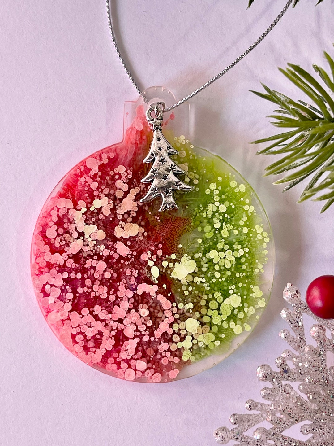 Alcohol Ink Christmas Tree Ornaments Resin Ornaments Etsy UK
