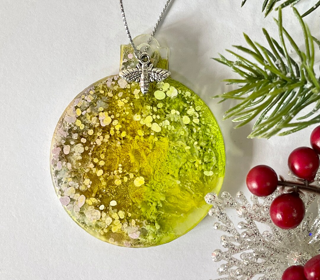 Alcohol Ink Christmas Tree Ornaments Resin Ornaments Etsy