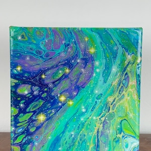 ICARUS GALAXY 3, Fluid acrylic, Psychedelic, ORIGINAL Painting
