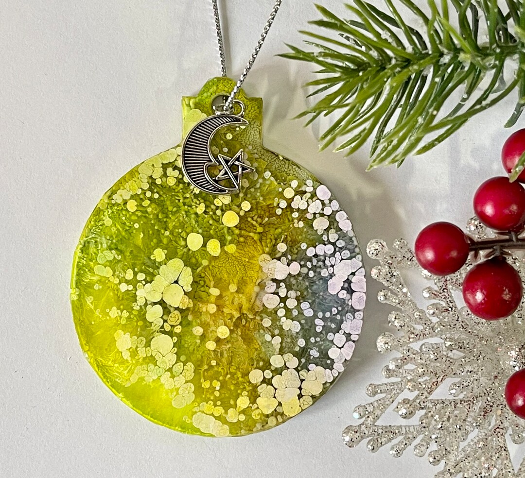 Alcohol Ink Christmas Tree Ornaments Resin Ornaments Etsy