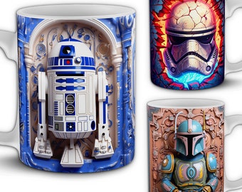 40+ 3D Star Wars 11oz Mug Design Bundle. PNG Sublimation Designs Pack. Mug Wraps. Includes Previews. Instant Download.