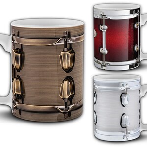 20 Snare Drum 11oz Mug Design Bundle. 3D Snaremug PNG Sublimation Mug Wraps. Music, Drums, Drummer, Percussion. Mockups Included