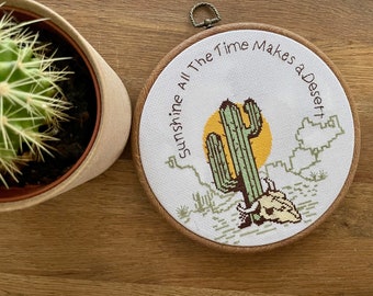 Cactus cross stitch pattern PDF, Plant embroidery, Counted cross stitch quote pattern by CROSS and  STITCH