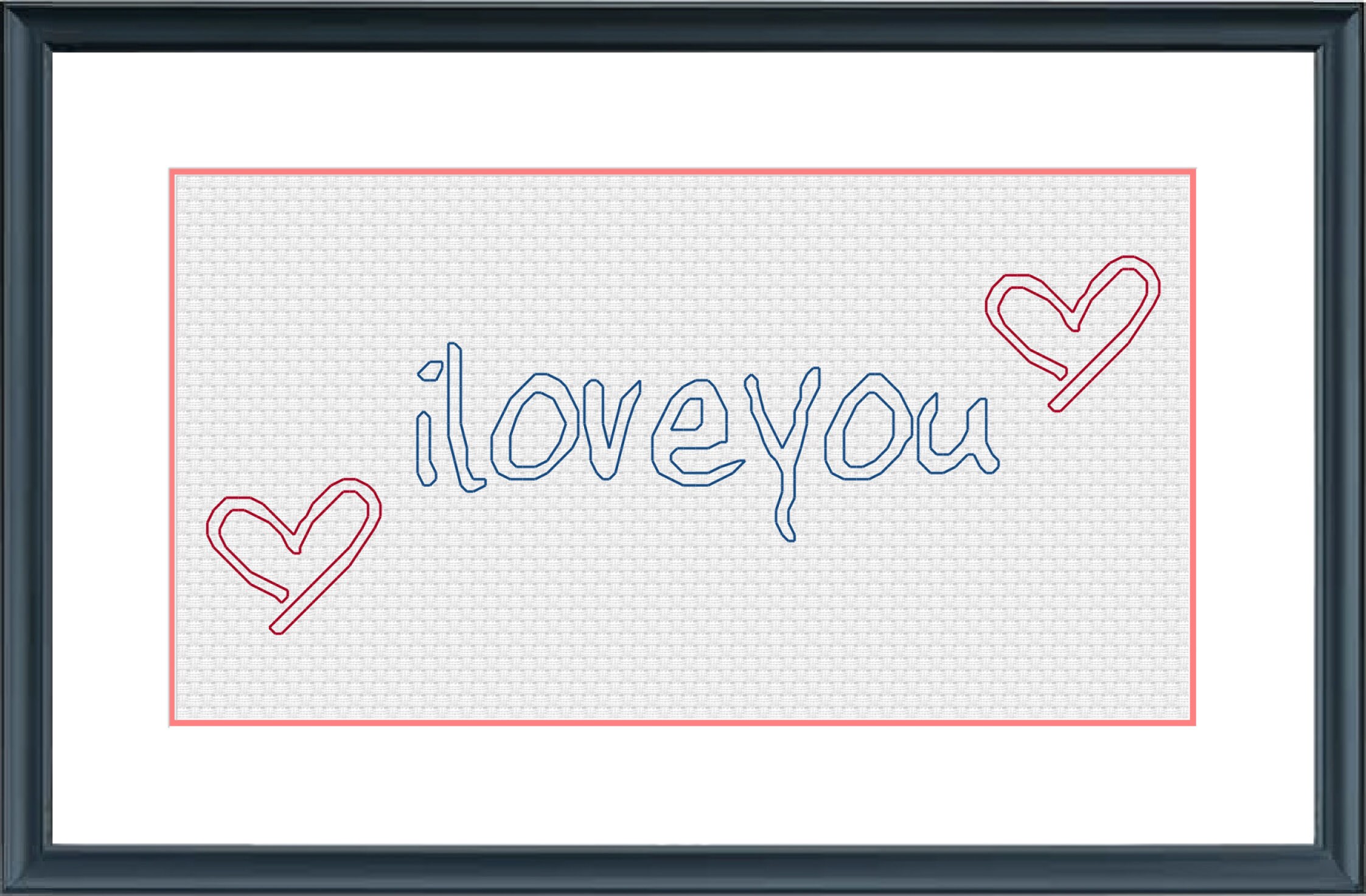 I Love You Cross Stitch Pattern and Back Stitch Design for Etsy Australia