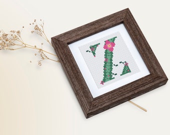 Cross stitch pattern monogram floral letter Z, Floral initial pattern, Cross stitch alphabet patterns by CROSS & STITCH