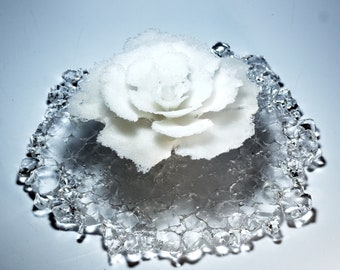 Chika KATO's glass sculpture, "Frost Flower"