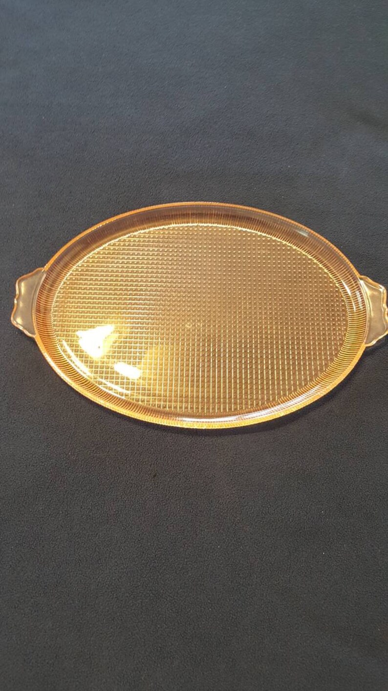 Pink Depression Glass Serving Tray by Etsy