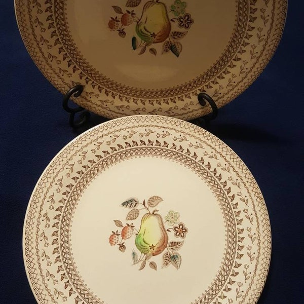 Set of 3 Vintage Johnson Brothers Fruit Sampler Dessert/Appetizer  Plates  Staffordshire Old Granite Made In England 1970s