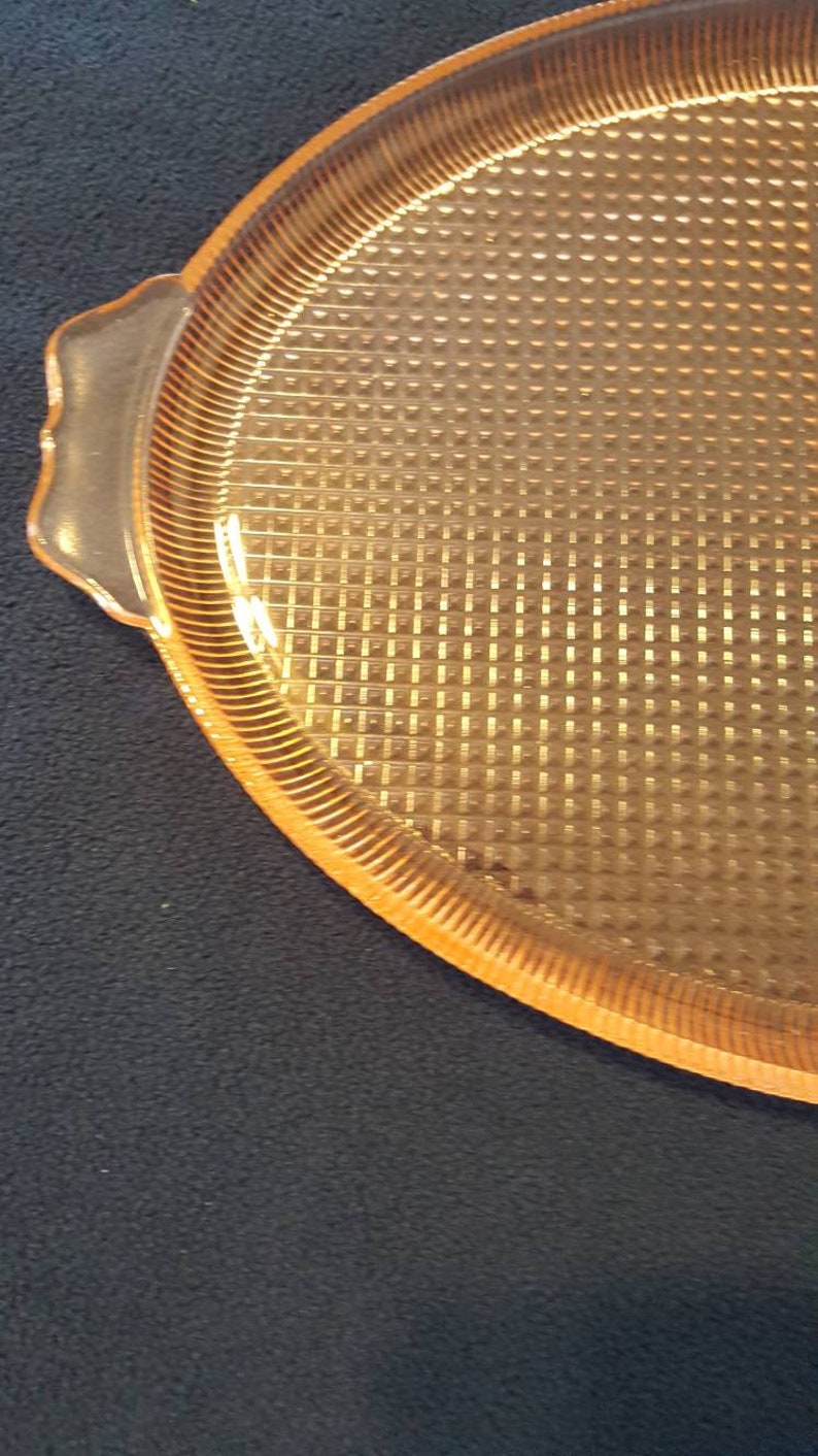 Pink Depression Glass Serving Tray by Etsy