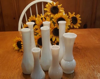 Vintage Milk Glass Bud Vase Price INCLUDES Shipping 8 Styles to Choose From