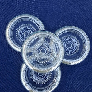 Vintage Set of 4 Sterling Silver/Glass Coasters