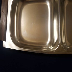 Vintage STAINLESS STEEL Divided Vegetable Dish Mid Century Decor 1970s image 5