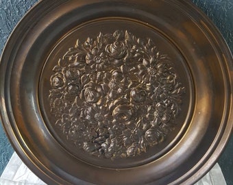 Vintage Large Brass Tray Wall Hanging
