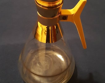 Vintage Inland Glass Co. 22 Carat Gold Empress Glass Carafe With Lid