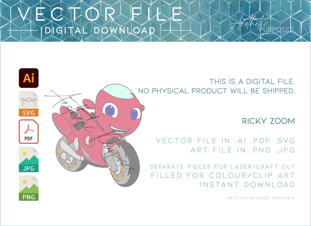 Ricky Zoom Art Clipart Vector // Digital Download // SVG PDF AI .jpg .png Etsy