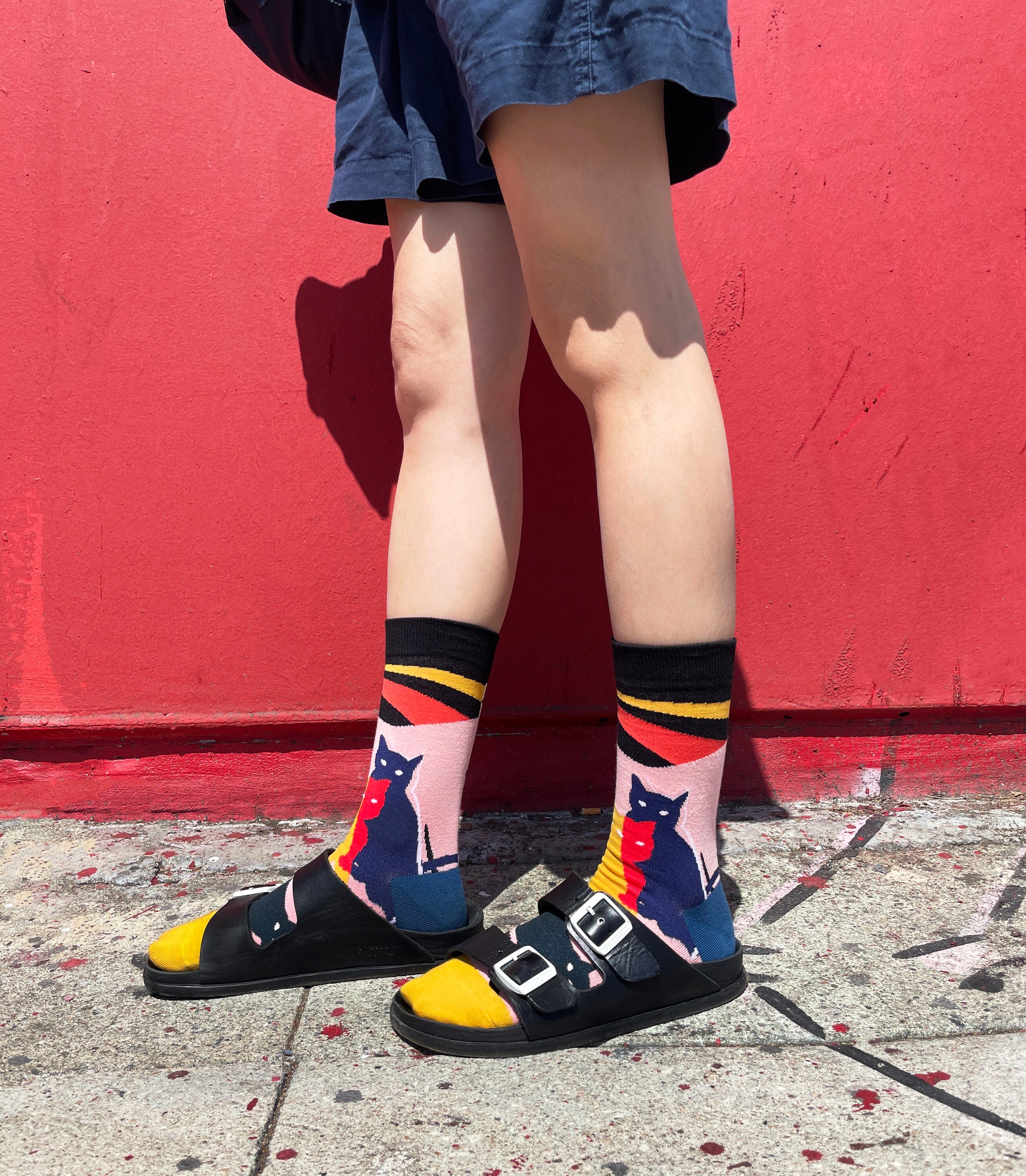 Peter Cat Art Socks, Artistic Socks, Illustrated Socks, Designer Socks