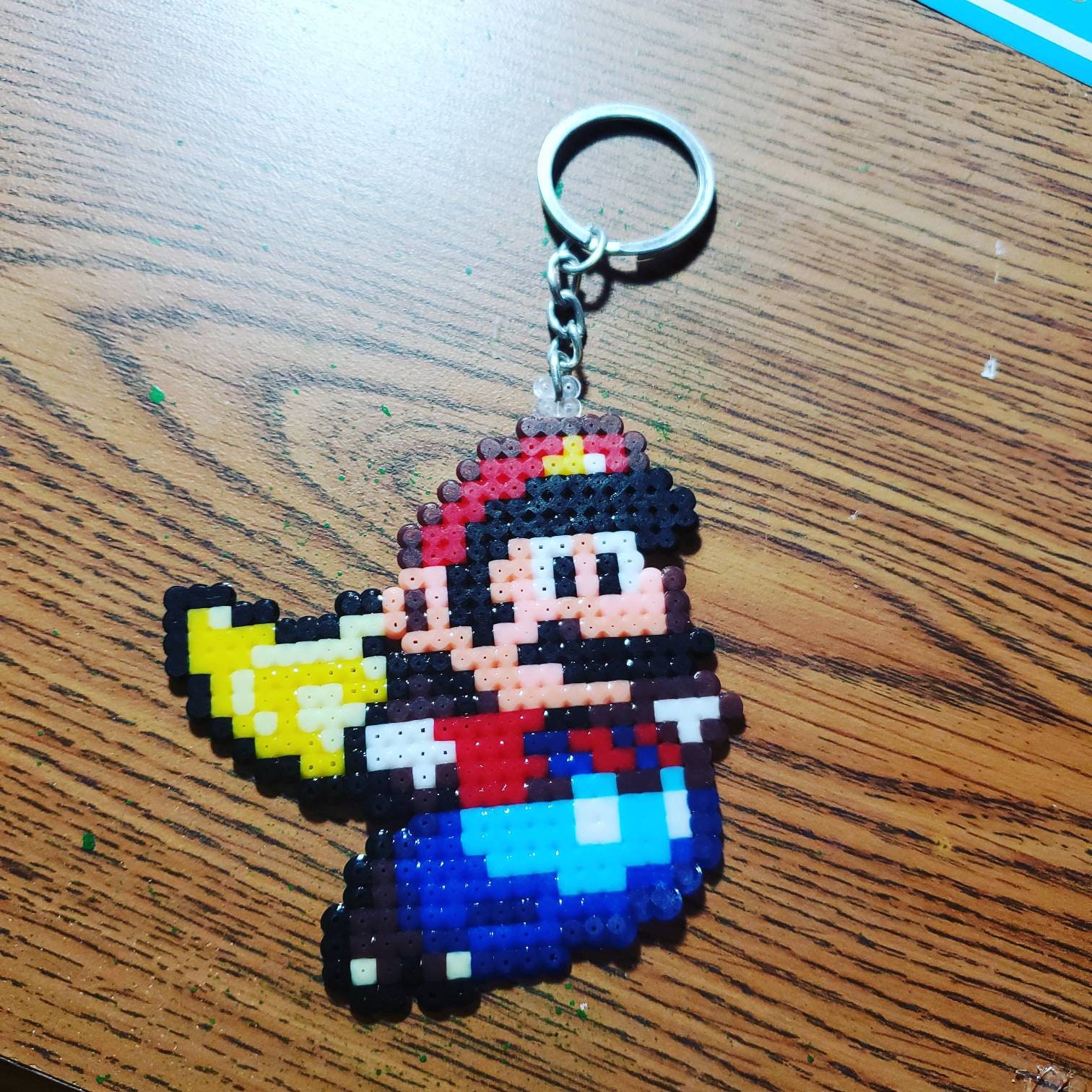 Super Mario World perler bead keychain!