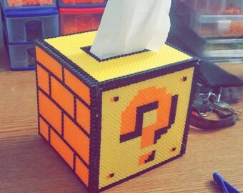 Mario coin block tissue box cover