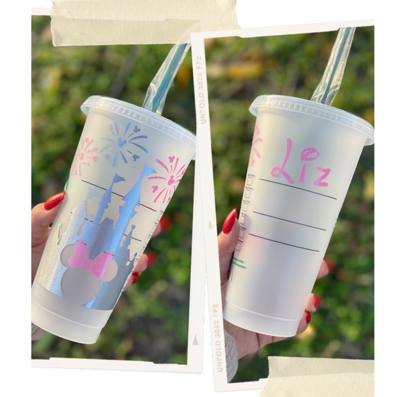 Disney Castle Personalized Starbucks Cup , Starbucks Cup , Valentines Gift , Disney Starbucks Tumbler , Personalized Handmade Gift For Her image 7