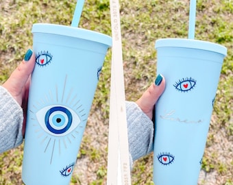 Evil Eye Tumbler | Evil Eye Cup | Mal de ojo Cup | Personalized Tumbler | Customized Cup