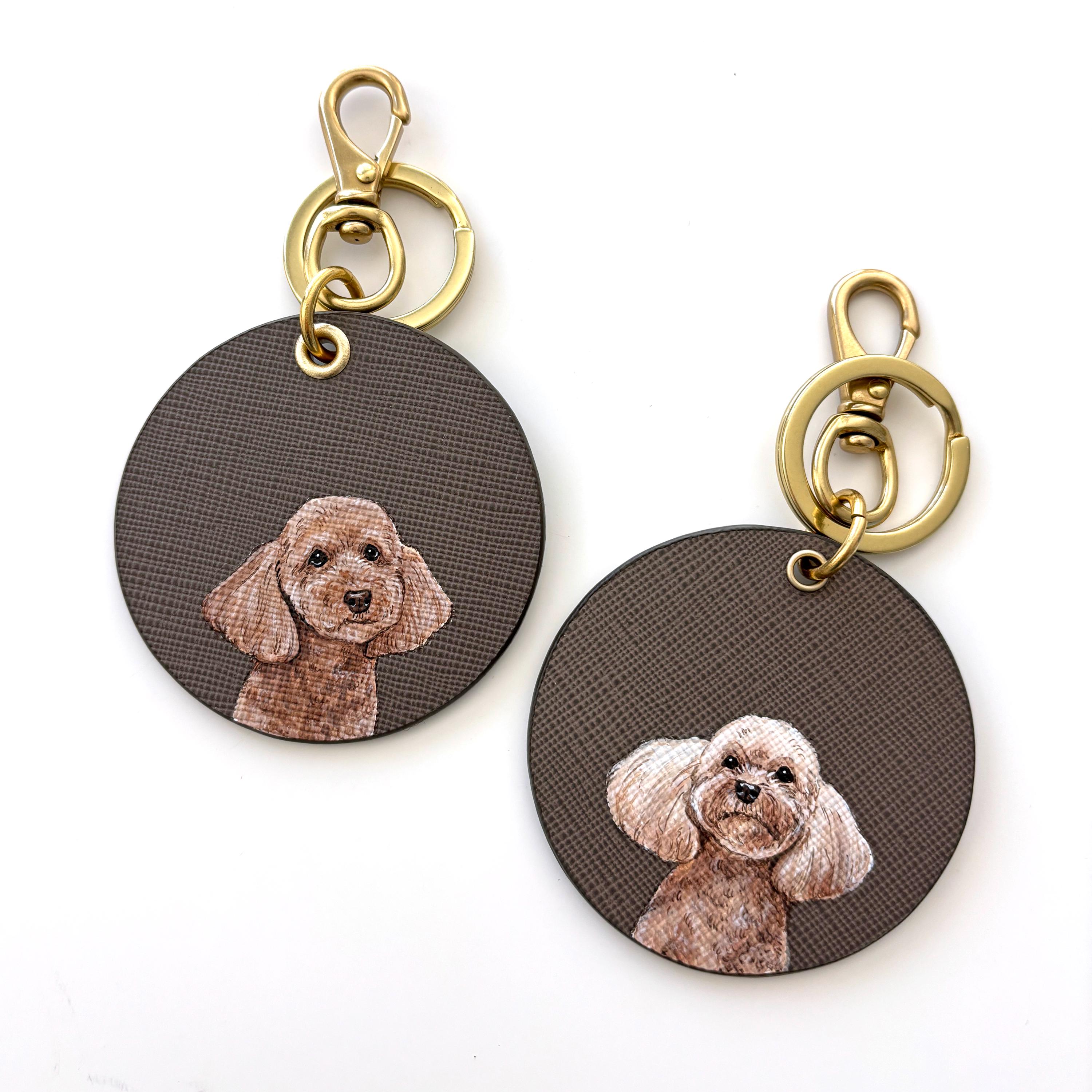 Taicols Del Cane Portachiavi in Pelle con Moschettone - Accessori Carino Cucciolo di Zaino Chiavi