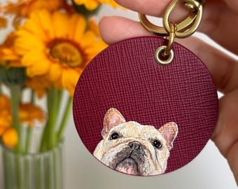 Ciondolo Per Borsa A Forma Di Cane - Portachiavi In PU, Simpatico Testa Di Cane, Accessorio Alla Moda Per Borse E Chiavi (4 Colori)