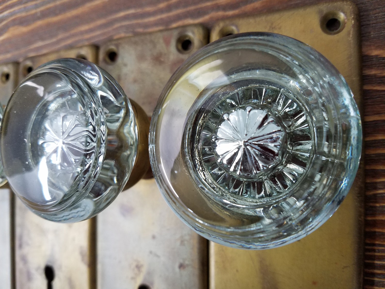 Antique Glass Dummy Door Knobs Round Dexter Glass on Wrought Etsy