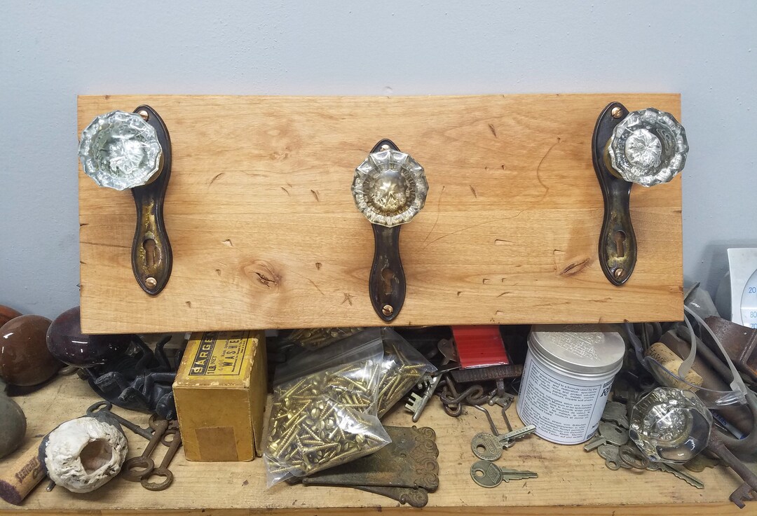 Antique Door Knob Coat Rack, Coat Rack With Antique Door Knobs on