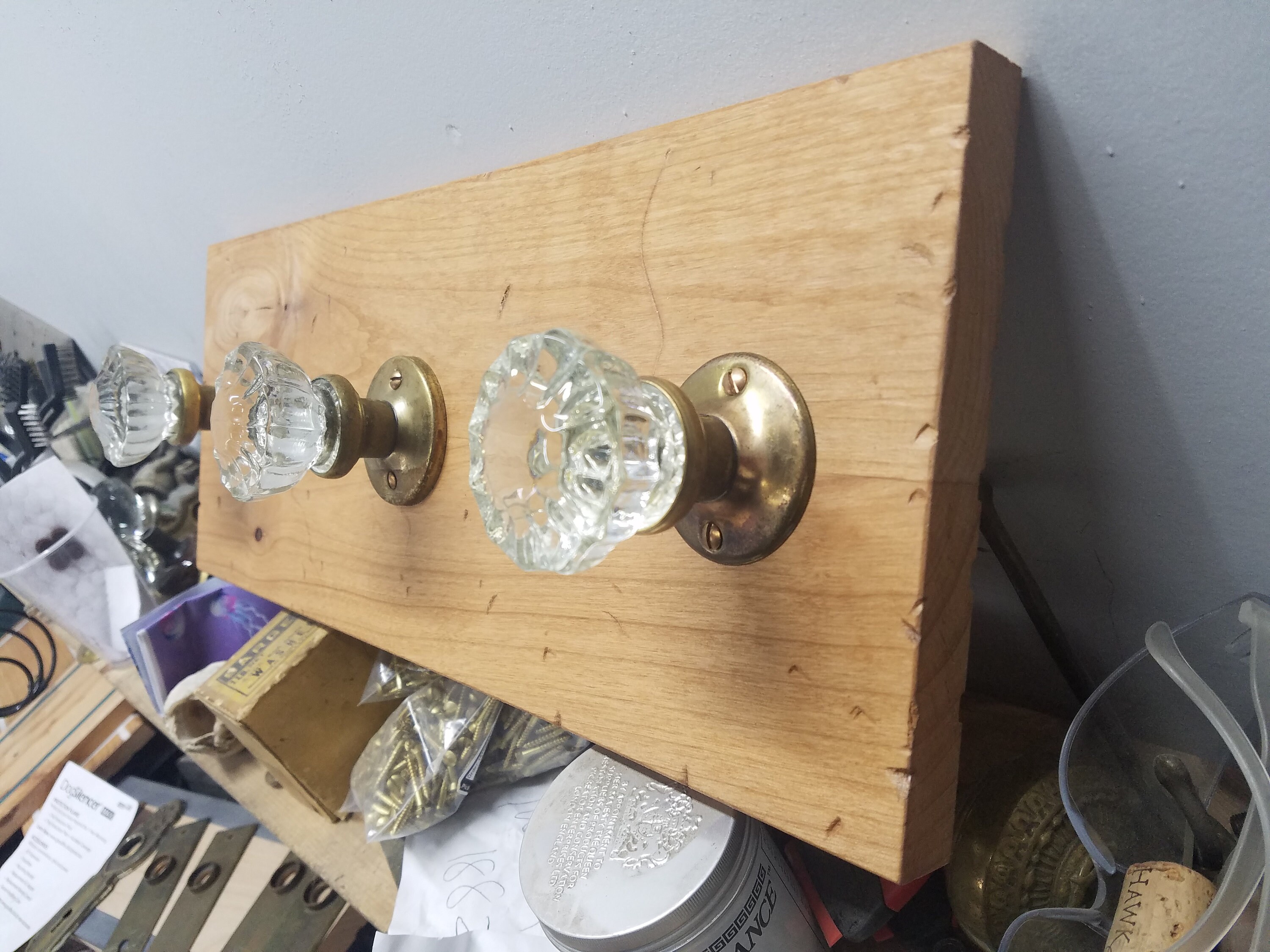 Antique Door Knob Coat Rack, Coat Rack With Antique Door Knobs on