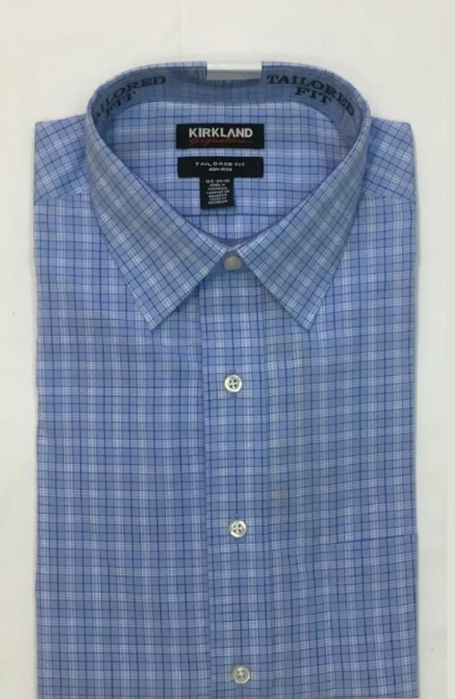 Kirkland Signature Men's Tailored Fit Dress Shirt BLUE Etsy