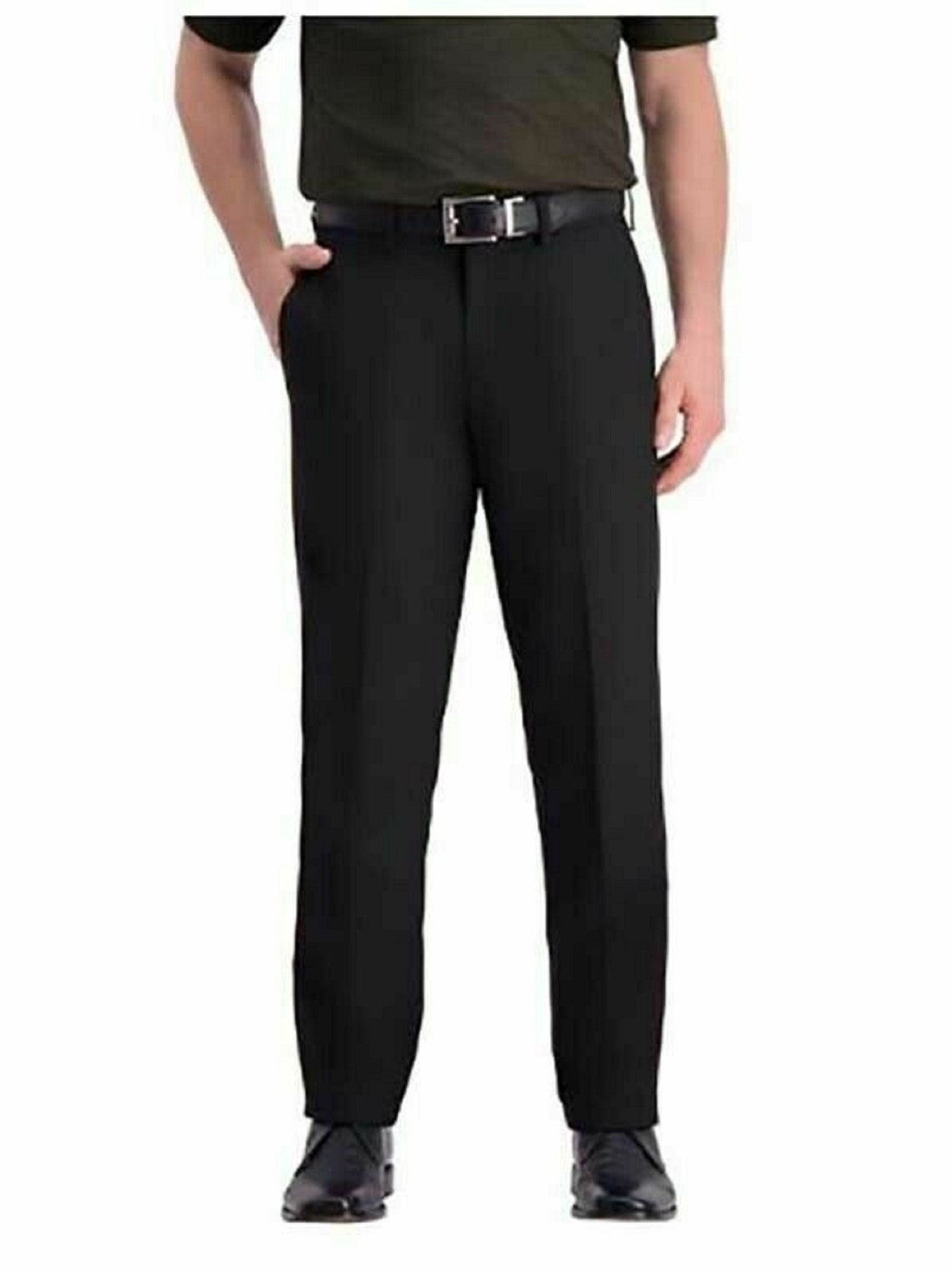 Haggar Men's Super Flex Waistband Performance Pant Black | Etsy