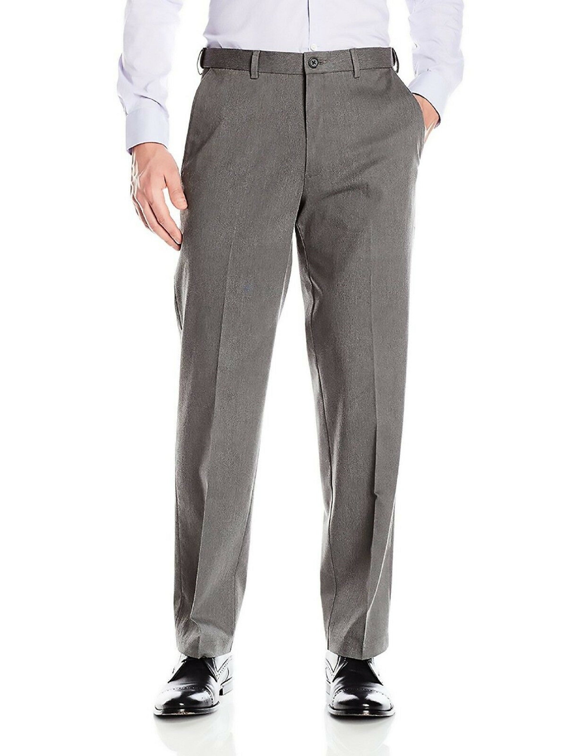 Haggar Men's Classic Fit Premium No Iron Twill Pant Grey Etsy