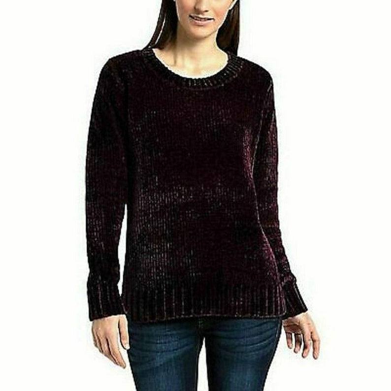 Orvis Ladies Chenille Sweater XL Plum