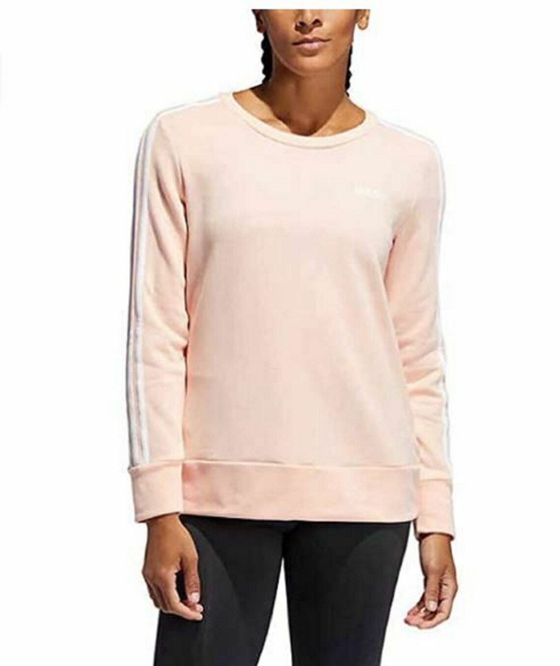 Adidas Ladies 3-Stripe Crewneck Sweater Pink Small | Etsy