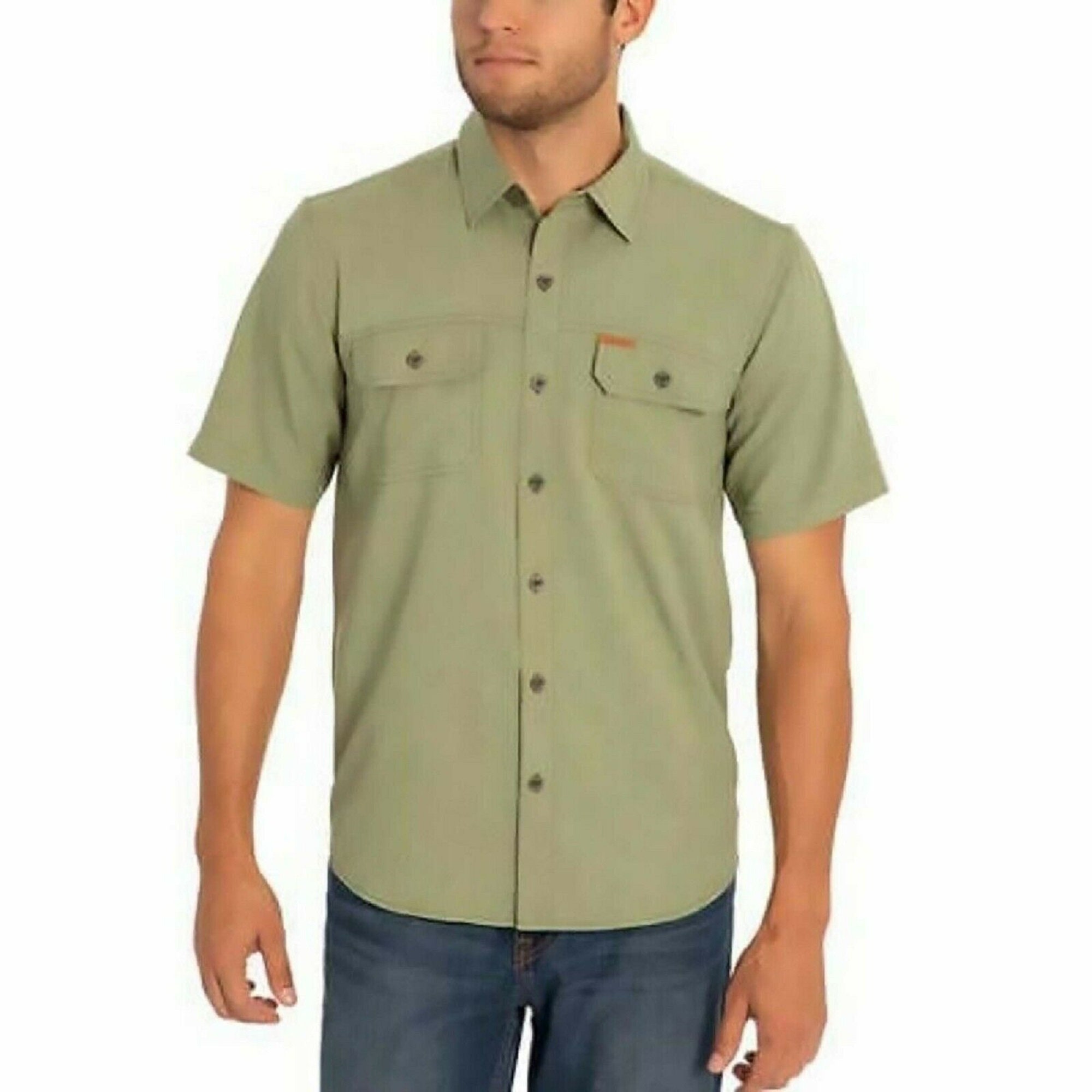 Orvis Men's Short Sleeve Woven Tech Shirt GREEN S New Etsy