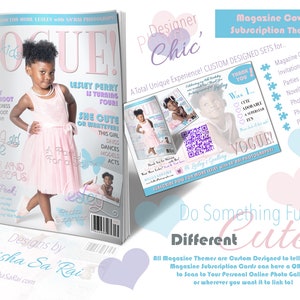 Conjunto de capa de revista inspirada na VOGUE e tema de cartão de assinatura: para convites, cartões de agradecimento, novidades, pôsteres, impressões de galerias, etc.