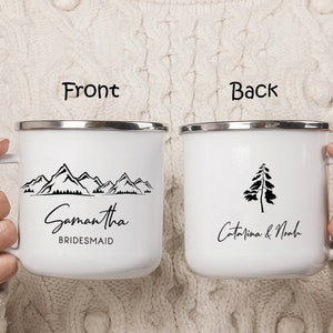 Bridesmaid Camping Mug Cup, Wedding Favor, Bride tribe Gift, Bridal Shower, Maid Of Honor Proposal, Bachelorette Party, Gift Box Idea H002