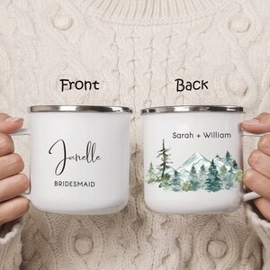 Bridesmaid Camping Mug Cup, Wedding Favor, Bride tribe Gift, Bridal Shower, Maid Of Honor Proposal, Bachelorette Party, Gift Box Idea H001