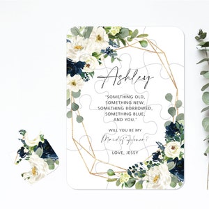 Carte puzzle de proposition de demoiselle d'honneur, allez-vous être ma fille d'honneur, demoiselle d'honneur maman, idées de coffrets cadeaux, cadeau de mariage personnalisé Shower nuptiale Z030