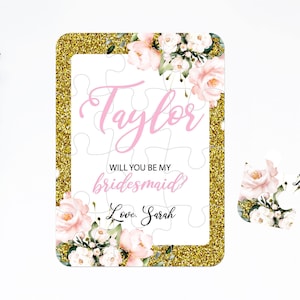 Carte de puzzle pour proposition de demoiselle d'honneur, allez-vous être ma fille d'honneur, demoiselle d'honneur, idées de coffrets cadeaux pour maman, cadeau de mariage personnalisé Shower nuptiale Z008