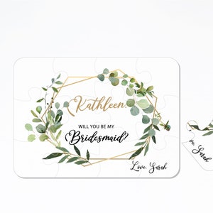 Carte puzzle proposition de demoiselle d'honneur, allez-vous être ma fille d'honneur, demoiselle d'honneur maman, idées de coffrets cadeaux, cadeau de mariage personnalisé Shower de mariée Z007